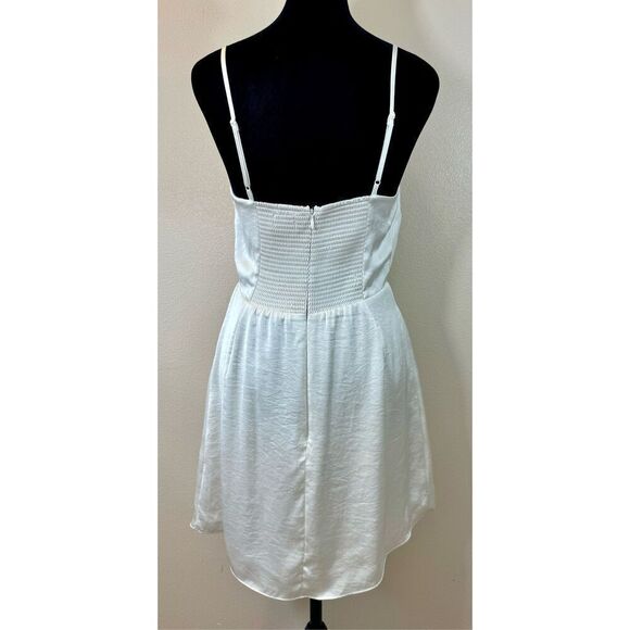 Aritzia Sunday Best Spencer Smocked Back Adjusted Straps Draped Mini Dress Small - Picture 2 of 8